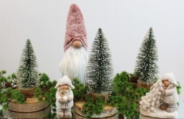 Мини-елочка на пеньке со светодиодной подсветкой, 20 см, часть