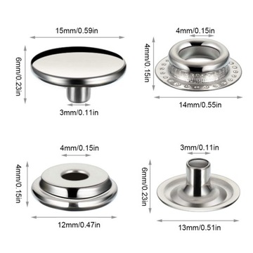 100 sztuk / zestaw Odpinany zapięcie na płótno