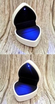 Pudełko na naszyjnik LED w kształcie serca white