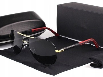 ALUMINIOWE MĘSKIE OKULARY POLARYZACYJNE UV400 NOWOŚĆ LATO 2024 + ETUI