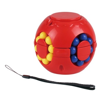 Rotating Magic Bean Fingertip Gyroscope Toy Red
