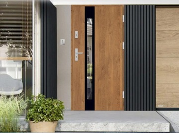 DRZWI ZEWNETRZNE INOX 4 BLACK PAKIET TERMO 72MM 90CM 90TKI UD 1,3