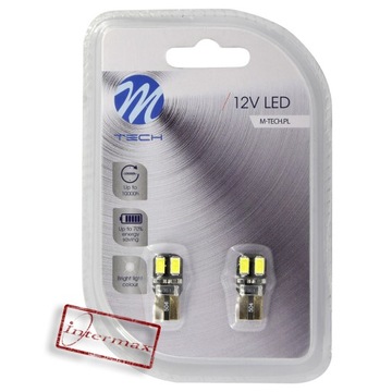 СВЕТОДИОДНАЯ ПАРКОВОЧНАЯ ЛАМПОЧКА M-TECH 12V W5W БЕЛАЯ OSRAM