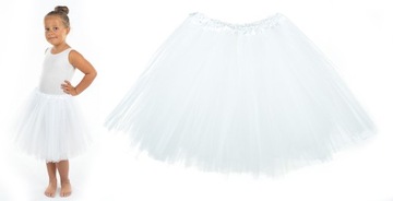 SPÓDNICZKA TUTU TIULOWA BIAŁA BIAŁY 40 CM 128 134 140 146