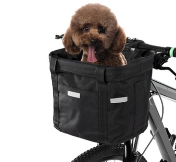 БОЛЬШАЯ КОРЗИНА ДЛЯ ВЕЛОСИПЕДА ДЛЯ РУЛЯ CLICK BIKE СКЛАДНАЯ СУМКА ЧЕРНАЯ