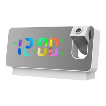 Projektor LED Budzik Cyfrowe zegary stołowe Regulowany cichy biały