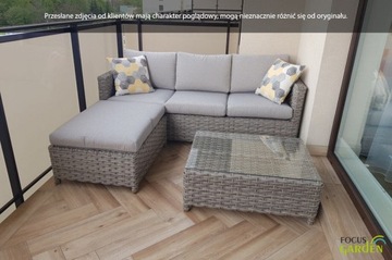 УГЛОВОЙ ДИВАН комплект из техно-ротанга MARCO CAFFE Modern Grey GARDEN FURNITURE
