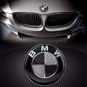 7 шт. Эмблема BMW / Черный карбон 82+74