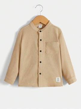 SHEIN KOSZULA CHŁOPIĘCA BEŻOWA CASUAL 110-116 ŁJA