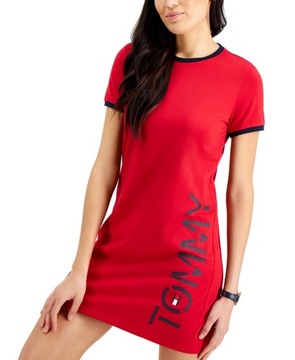Tommy Hilfiger dámske šaty Vertical Logo červené S