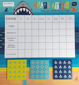 Tablica dla DZIECI SZKOLNA Motywacyjna Shark