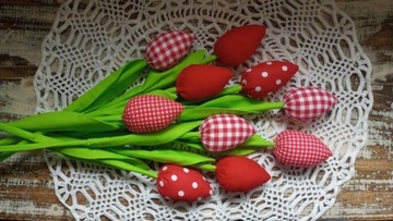 ТКАНЬ ТЮЛЬПАНЫ 35 см, БУКЕТ 10 шт.