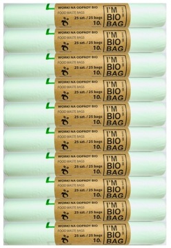 WORKI BIODEGRADOWALNE KOMPOSTOWALNE 10L BIO 250szt (11057)