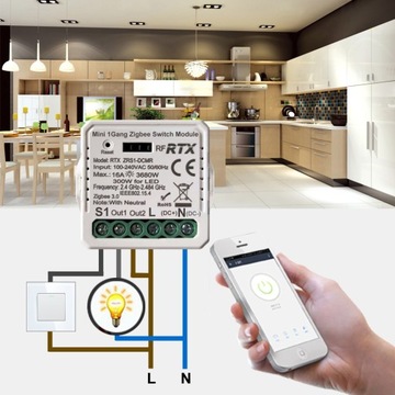 Контроллер модуля RTX БЕЗНАПРЯЖЕНИЕ Реле ZigBee TUYA +RF источник питания 12 В