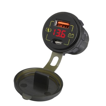 ЗАРЯДНОЕ УСТРОЙСТВО ДЛЯ АВТОМОБИЛЯ ЛОДКА МОТОЦИКЛ USB-C USB 3.4A ВОЛЬТМЕТР 12В 24В