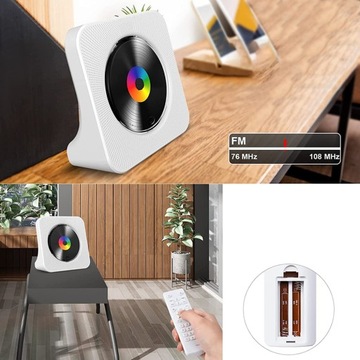 БЕЛЫЙ ВЕРТИКАЛЬНЫЙ CD-ПЛЕЕР С BLUETOOTH И КОМНАТОЙ