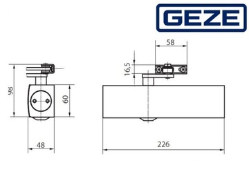 GEZE TS 2000 VBC SAMOZAMYKACZ BEZ RAMIENIA, BIAŁY