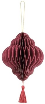 Bombka papierowa honeycomb latarnia bordo 13x15cm