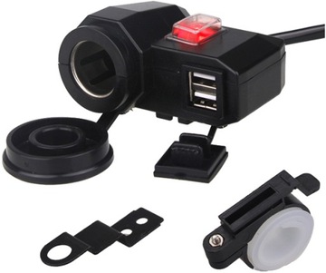 ŁADOWARKA MOTOCYKL GNIAZDO ZAPALNICZKI 12V 2x USB