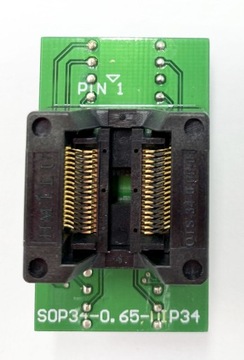 Адаптер SSOP34 (R=0,65 мм/Ш=250 мил)-PDIP34 ZIF