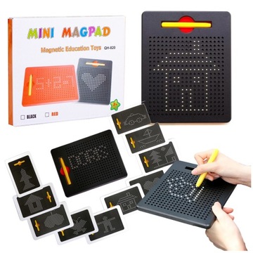 Tablica magnetyczna dp rysowania MagPad kulki magnetyczne WZORY rysik