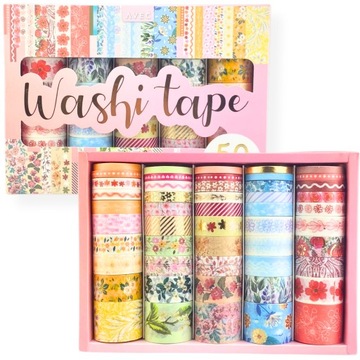 Taśma Washi Tape 50 szt. scrapbooking, cardmaking