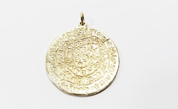 Zawieszka grecka Minojski dysk z litego złota 14K/585/13.53g