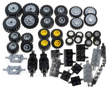 Колеса LEGO Шины Оси 74 детали НОВЫЕ колеса Свободные городские колеса