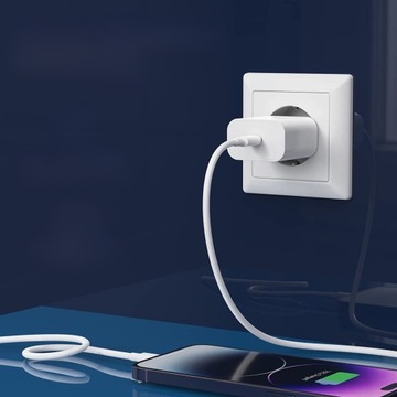 БЫСТРОЕ ЗАРЯДНОЕ УСТРОЙСТВО ДЛЯ IPHONE CUB 20 Вт + КАБЕЛЬ 1 М / USB-C - ОСВЕЩЕНИЕ IPHONE