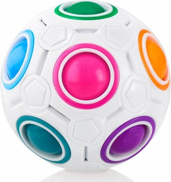 MAGICZNA KOSTKA KULA ANTYSTRESOWA FIDGET TOYS GNIOTEK ANTYSTRESOWY BIAŁA