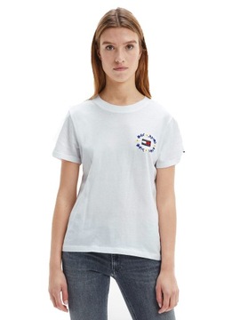 TOMMY HILFIGER KOSZULKA DAMSKA T-SHIRT WHITE r. S