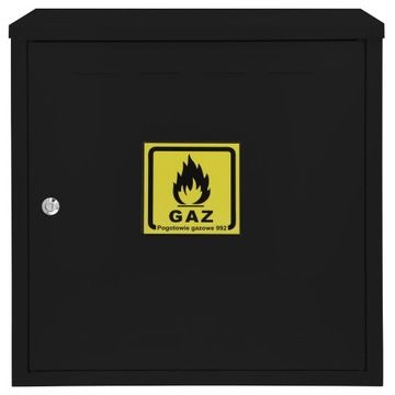 SZAFKA GAZOWA SKRZYNKA 50x80x25 CZARNA Z PLECAMI