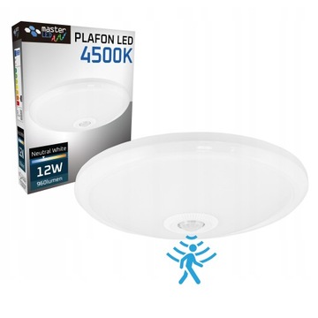Plafon 12W NATYNKOWY sufitowy LAMPA oprawa LED CZUJNIK