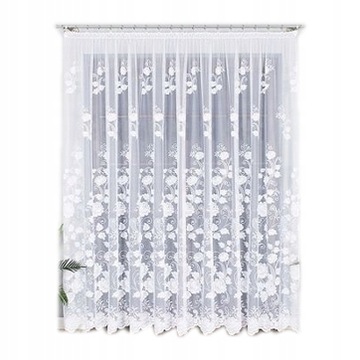 Biała gotowa firanka żakardowa 220x450cm 023006BT
