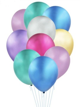 Balony metaliczne mix kolor 10 szt urodziny 30 cm