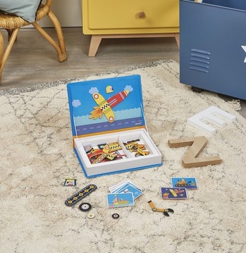 JANOD Магнитный пазл ТРАНСПОРТ Машинки MAGNETIBOOK 3+ Развивающая игрушка