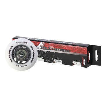КОМПЛЕКТ КОЛЕС NILS 64MM 82A 4 ШТ. + ПОДШИПНИКИ ABEC-9 БЫСТРО ПРОЧНЫЕ