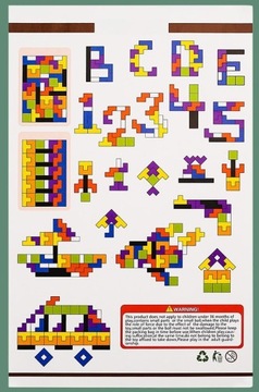 ТАНГРАМ МАГНИТНЫЕ БЛОКИ ДЕРЕВЯННАЯ ЛОГИЧЕСКАЯ ЗАГАДКА