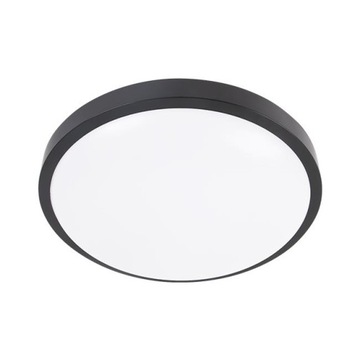 LAMPA DO ŁAZIENKI PLAFON ŁAZIENKOWY LED 2 x E27 IP44 LAMPA OKRĄGŁA CZARNA