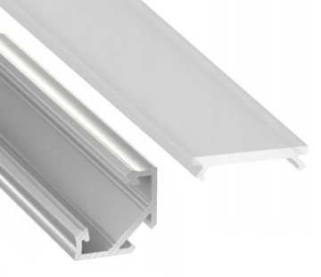 PROFIL ALUMINIOWY NAROŻNY DO TAŚM LED Z KLOSZEM