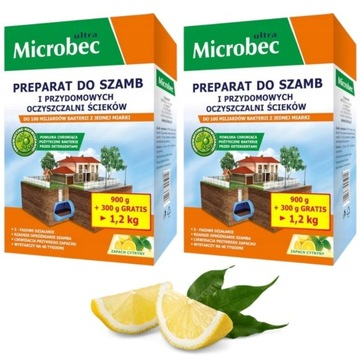 MICROBEC Ultra BAKTERIE ŚRODEK DO SZAMBA 1.2kg x 2