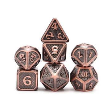 POBOJOWISKO ZESTAW 7 METALOWYCH KOŚCI RPG