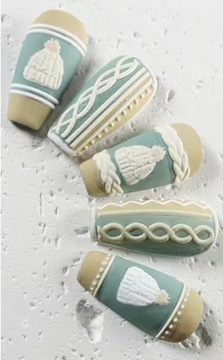 РОЖДЕСТВЕНСКИЕ НАКЛЕЙКИ 5D НОГТИ ВЯЗАННЫЙ СВИТЕР МОДНЫЕ УЗОРЫ коса Т333