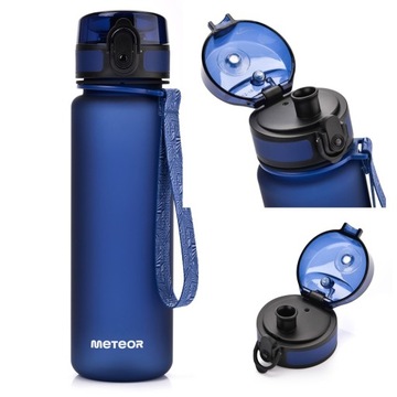 Butelka Na Wodę Sportowa Bidon 1l Granatowy Miarka Sitko TRITAN BPA Free