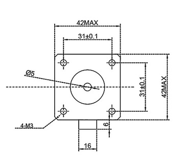 Шаговый двигатель Nema 42BYGH40H-23D 12В/24В, 1,5А