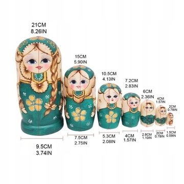 деревянная русская матрешка, 10 слоев крошечных кукол