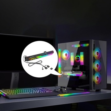 Uchwyt podtrzymujący GPU 5V Uchwyt karty graficznej Wspornik Wbudowany pasek RGB Czarny