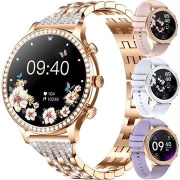 SMARTWATCH ZEGAREK DAMSKI CYRKONIE ROZMOWY POŁĄCZENIA CIŚNIENIE MENU PL