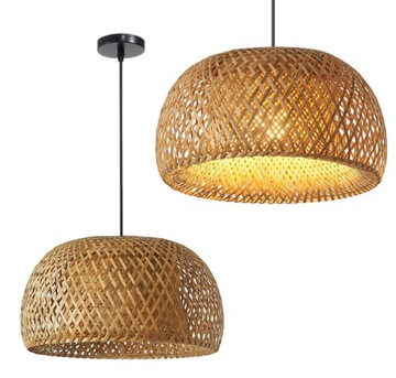 LAMPA WISZĄCA PLECIONA BOHO BAMBUSOWA NATURALNA APP886