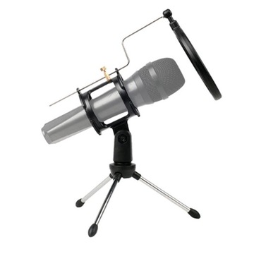 Stołowy stołowy do mikrofonu z POP filtrem i uchwytem ANTISHOCK pop filtr